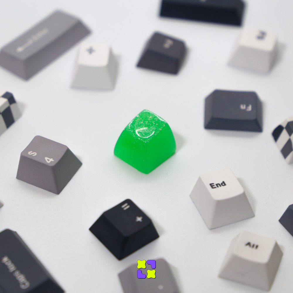 Keycap Artisan Bàn phím cơ màu xanh lá Grass Sparkle XULU Keycap (CUBE, DOM, SA) | BigBuy360 - bigbuy360.vn
