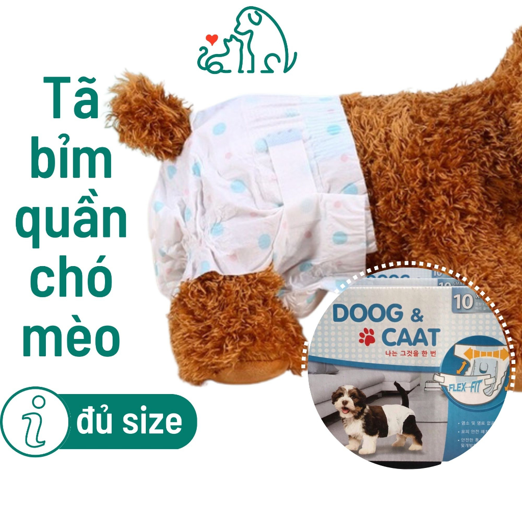 Tã bỉm chó mèo Doog & Caat siêu thấm tự nhiên thân thiện môi trường - Bivido