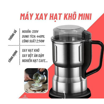 Máy xay hạt khô, xay bột, gia vị cà phê đa năng,công suất 300w,6 lưỡi dao cực bén, chất liệu cối inox