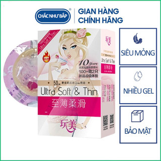 Bao cao su siêu mỏng nhiều gel bôi trơn 0.03mm Nội Địa Trung 102 bao Ultra Soft & Thin (Có tách lẻ)