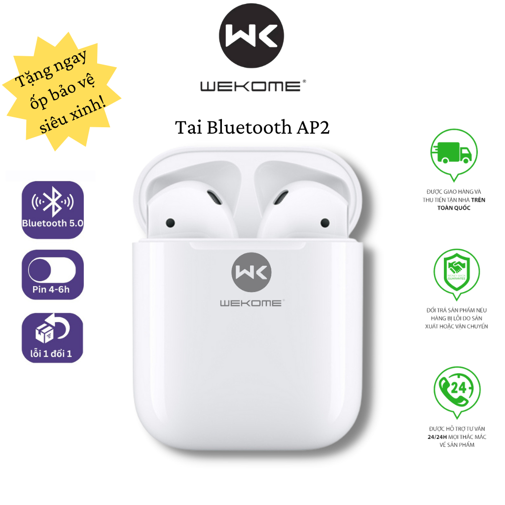 Tai Nghe Bluetooth AP2 Kết Nối Chủ Dộng Pin Bền Cảm Ứng Nhạy