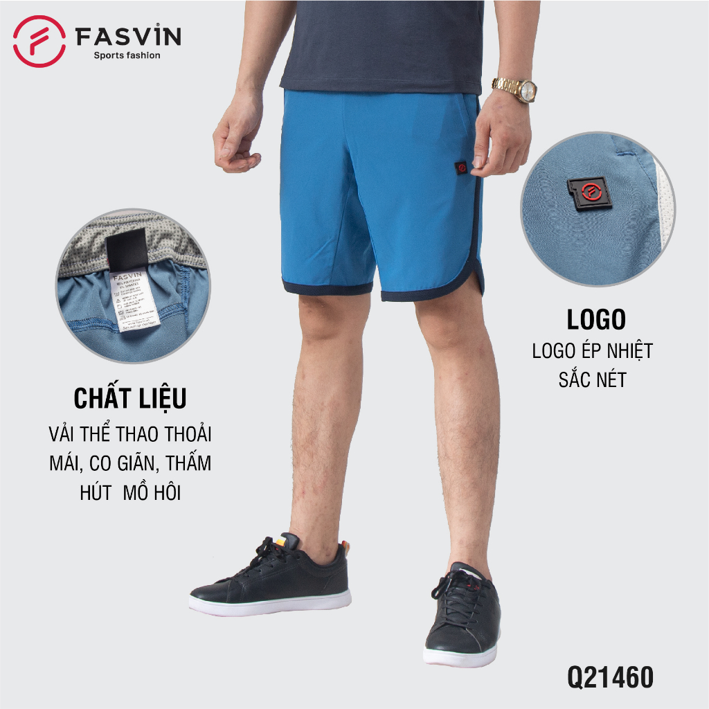 Quần short thể thao nam Fasvin Q21461.HN thiết kế mạnh mẽ khoẻ khoắn chất liệu co giãn thoải mái