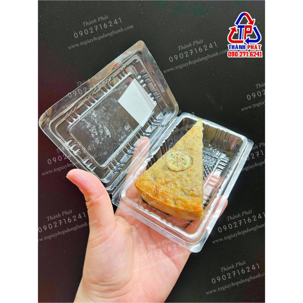 100 Hộp H154 đựng bánh ngọt nhỏ - hộp đựng bánh chuối sắc miếng