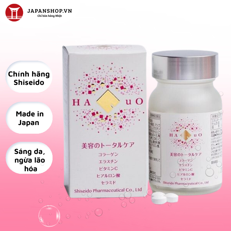 Viên uống bổ sung Collagen giúp làm sáng da, ngừa lão hóa, nhăn da, sạm da Haquo Shieido 126 viên chính hãng Nhật