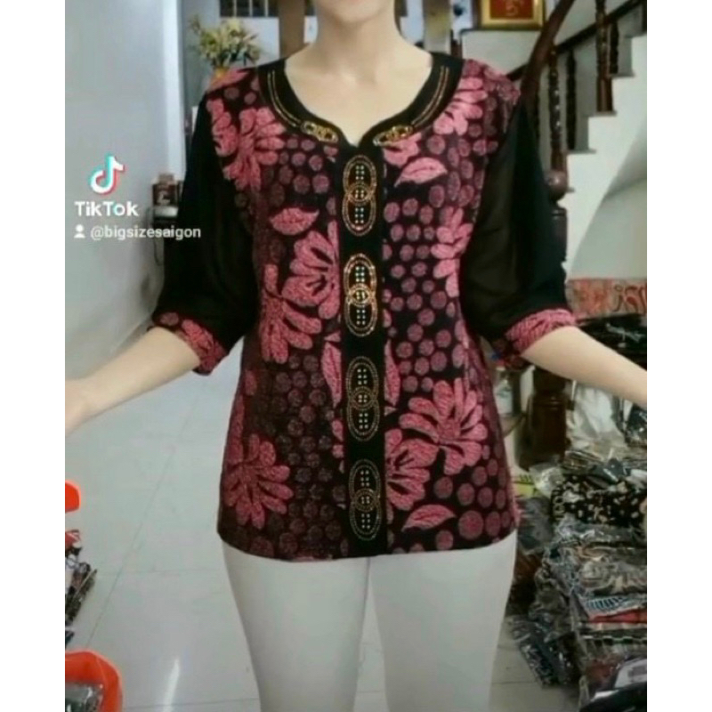 Áo Kiểu Thun Nhũ Dệt Kim Quảng Châu tặng Bà tặng Mẹ mặc Sang Đẹp🩸size 50_65 ký