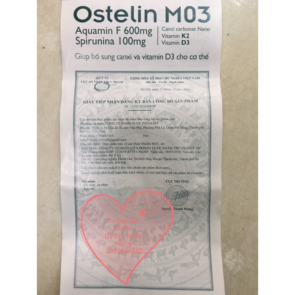 OSTELIN M03 bổ sung canxi và VitaminD3 dành cho trẻ nhỏ,phụ nữ mang thai và cho con bú &người cao tuổi nguy cơ loãngxươn
