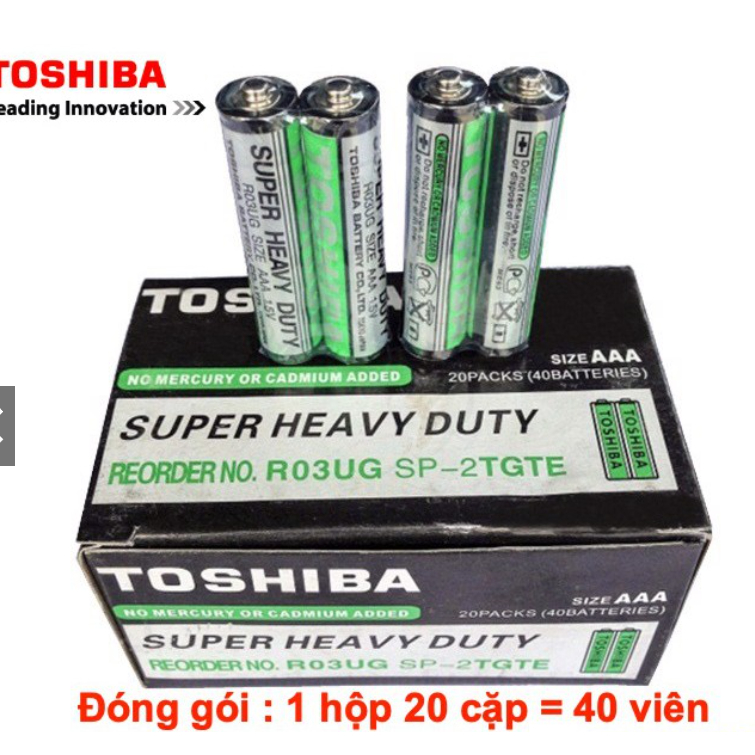 Pin tiểu AAA Toshiba 2 viên 1.5v chính hãng  - Toshiba Super Heavy Duty R03UG