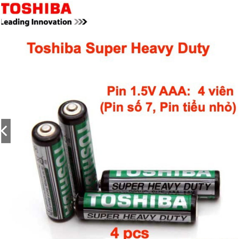 Pin tiểu AAA Toshiba 2 viên 1.5v chính hãng  - Toshiba Super Heavy Duty R03UG