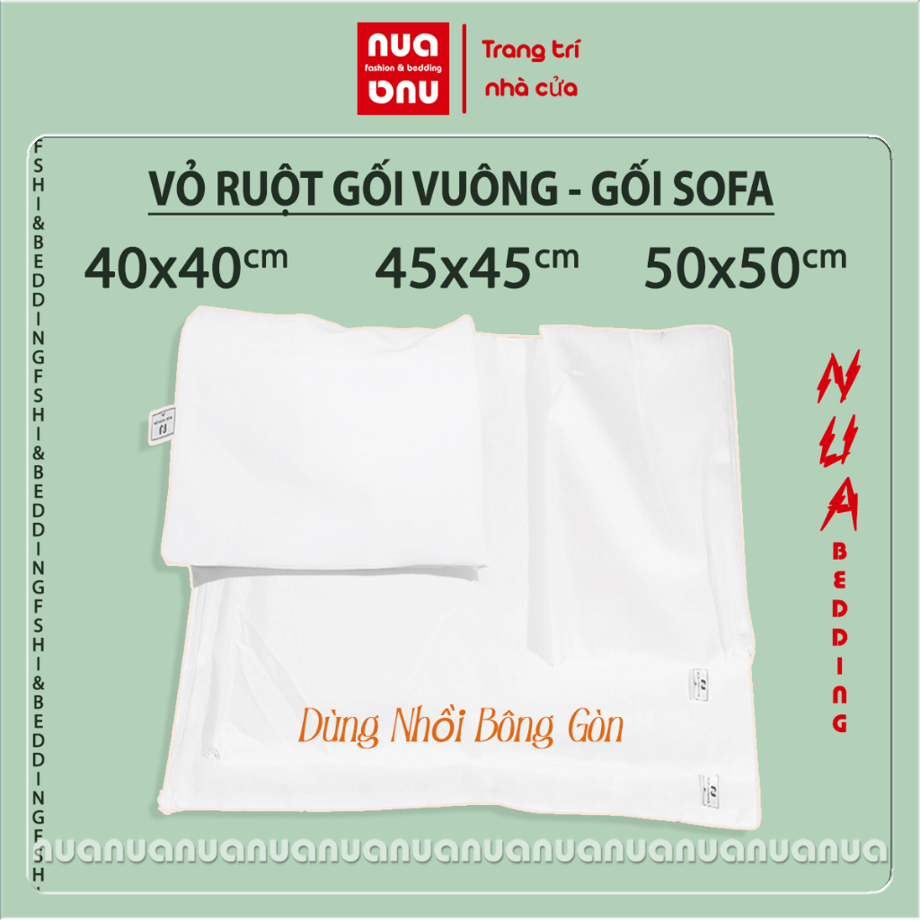 Vỏ ruột gối vuông để dồn bông gòn, vỏ ruột gối sofa, gối trang trí decor thay thế hoặc bao bọc ngoài ruột gối đã cũ