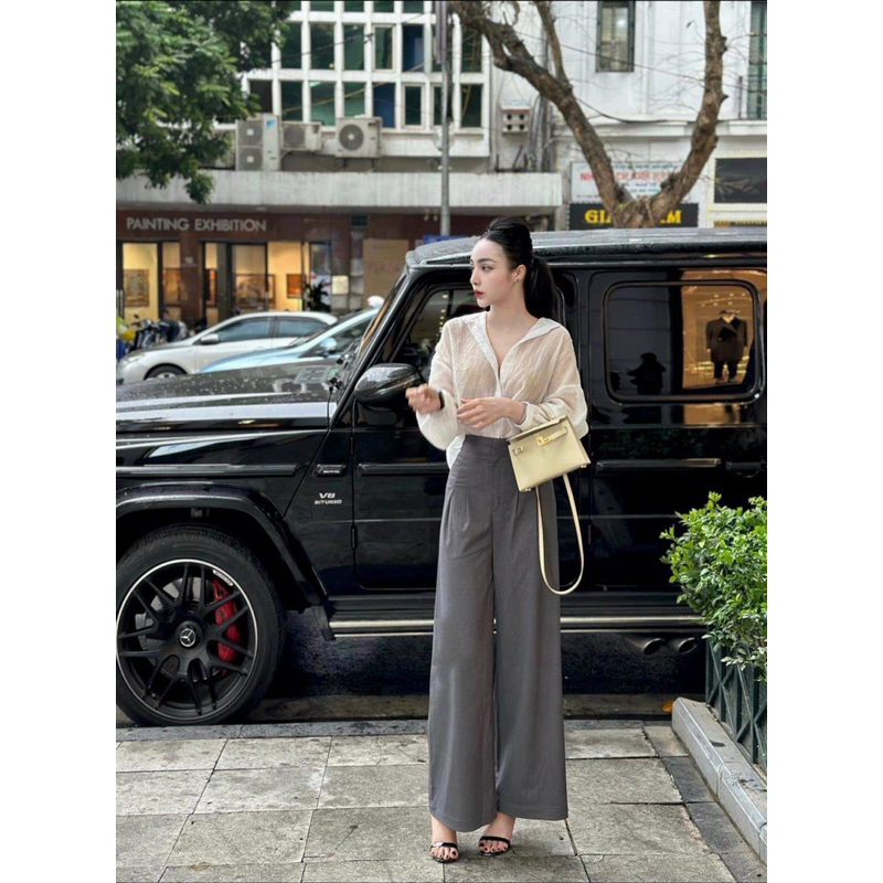Set sơ mi kèm quần âu công sở dáng ống xuông basic siêu hách dáng