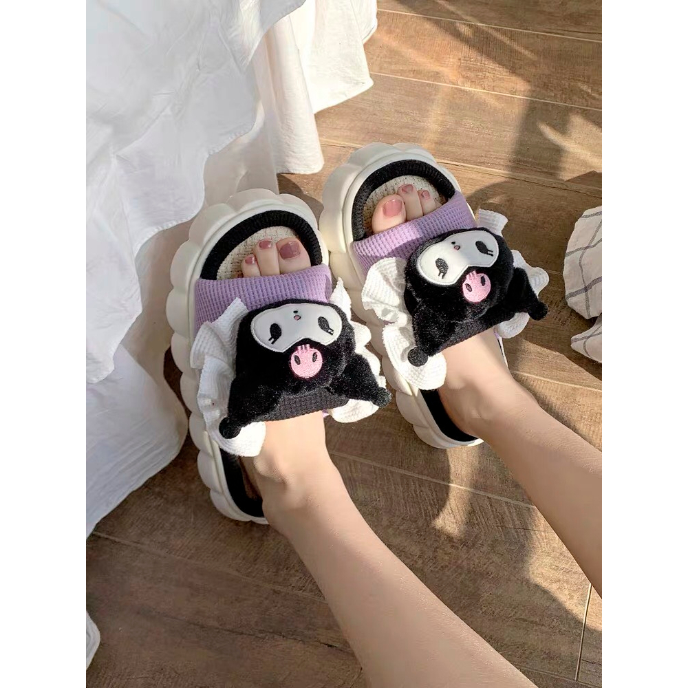 Dép bông quai ngang mẫu mới hoạ tiết kuromi xinh xắn dễ thương Mã 06