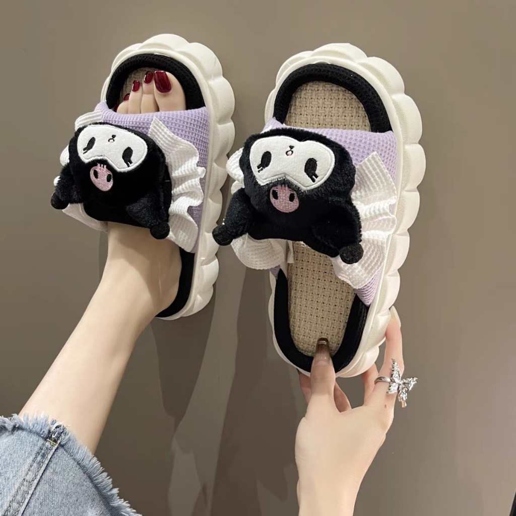 Dép bông quai ngang mẫu mới hoạ tiết kuromi xinh xắn dễ thương Mã 06