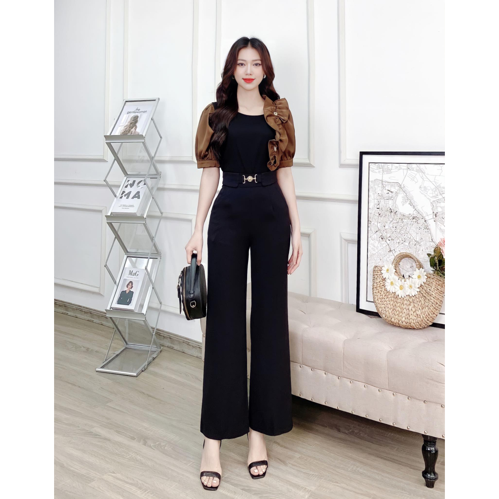 Áo thun tay bổng Odelia, mix lụa - A6839
