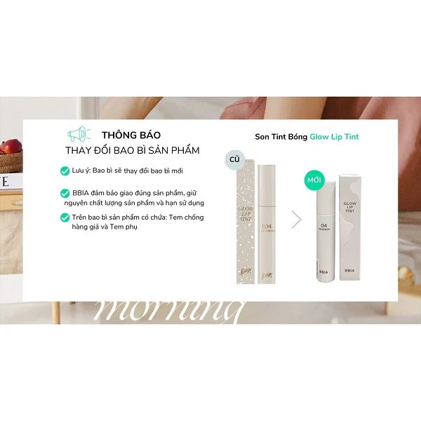 Son Tint Bóng Bbia Glow Lip Tint - 5 Màu 001 002 003 004 005 - 3.2g