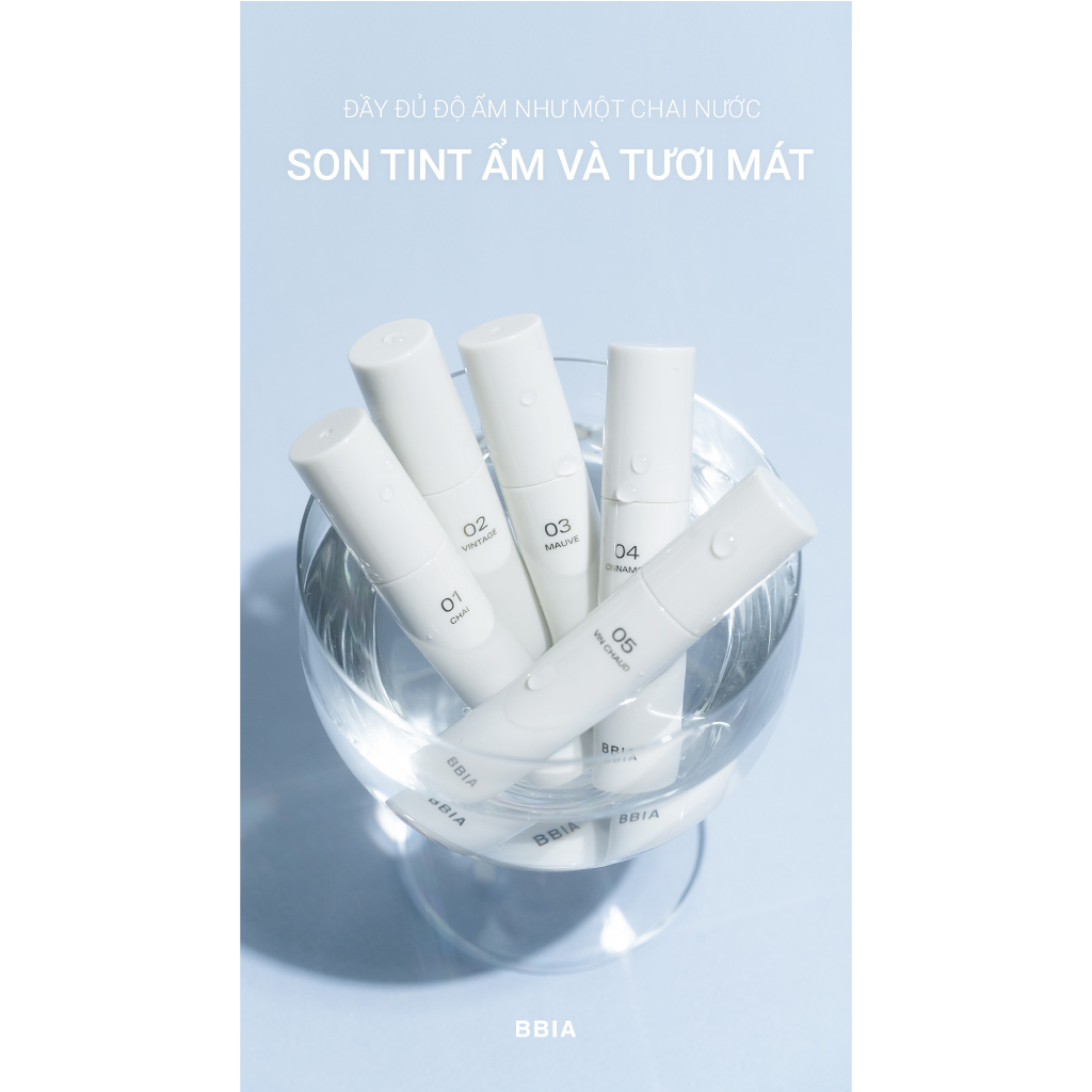 Son Tint Bóng Bbia Glow Lip Tint - 5 Màu 001 002 003 004 005 - 3.2g