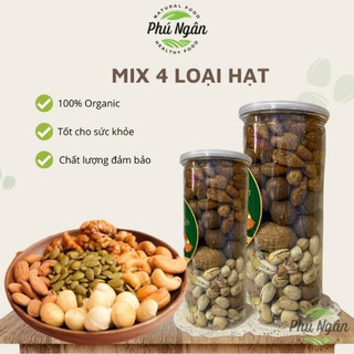 Mix 4 loại hạt dinh dưỡng còn vỏ (Hạnh nhân,óc chó,macca,dẻ) 500gr