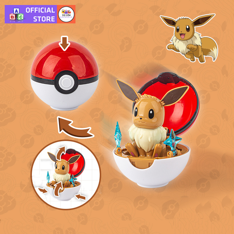 Đồ Chơi Quả Cầu Pokemon Set 6 Thú Pikachu, Charmander, Meow, Bulbasaur, Squirtle Của Satoshi Trong Pokémon