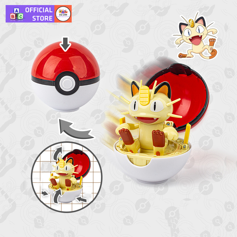 Đồ Chơi Quả Cầu Pokemon Set 6 Thú Pikachu, Charmander, Meow, Bulbasaur, Squirtle Của Satoshi Trong Pokémon