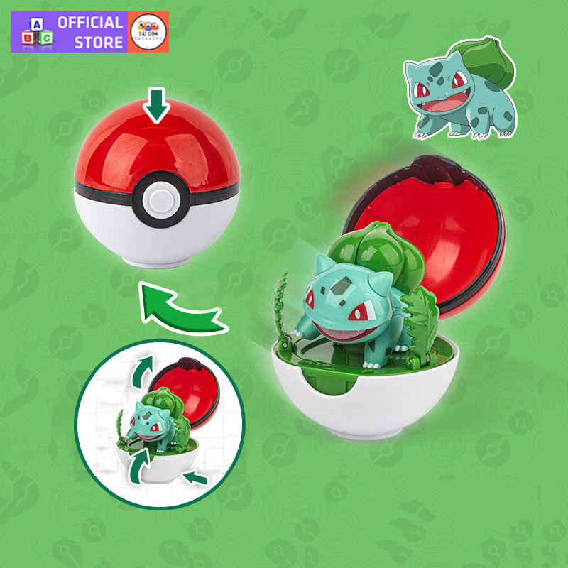 Đồ Chơi Quả Cầu Pokemon Set 6 Thú Pikachu, Charmander, Meow, Bulbasaur, Squirtle Của Satoshi Trong Pokémon
