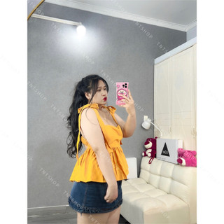 ÁO BBD THẮT NƠ VAI HỞ LƯNG [TNT SHOP BIGSIZE 60KG 90KG]