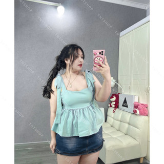 ÁO BBD THẮT NƠ VAI HỞ LƯNG [TNT SHOP BIGSIZE 60KG 90KG]
