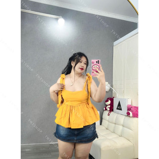 ÁO BBD THẮT NƠ VAI HỞ LƯNG [TNT SHOP BIGSIZE 60KG 90KG]