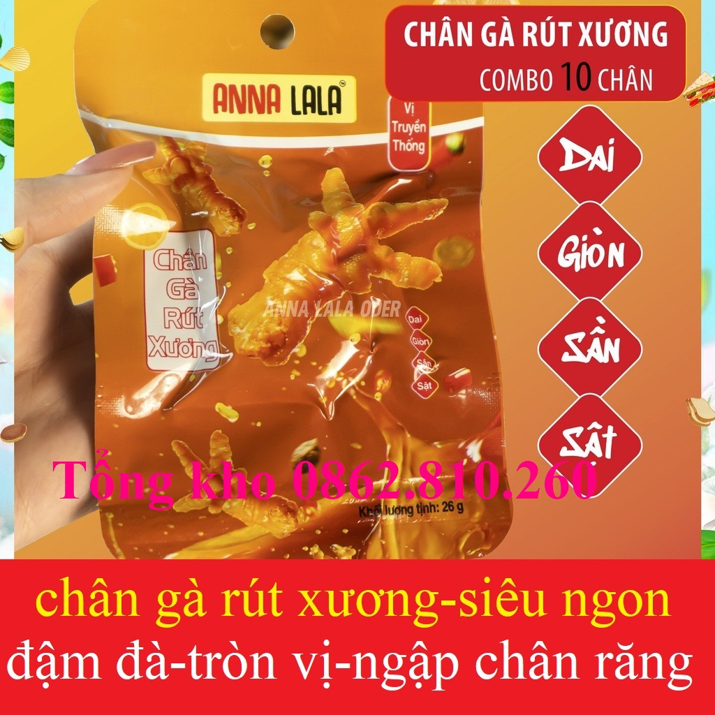 (GÓI SIÊU TO) chân gà rút xương anna lala (đậm đà tròn vị ngập chân răng) dai dai sần sần vị ngọt-chua-cay | BigBuy360 - bigbuy360.vn