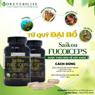 Tứ quý đại bổ_ viên tổng hợp fucoidan, đông trùng hạ thảo, lộc nhung, linh chi