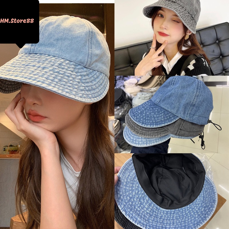 Mũ nón lưỡi trai vành rộng chất jean che nắng cực đẹp MU08