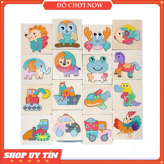 Tranh ghép gỗ nổi 3D, Ghép hình cho bé từ 1 tuổi