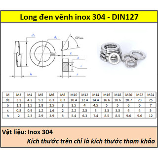 Long đen vênh inox 304 (M10-M24) - DIN127