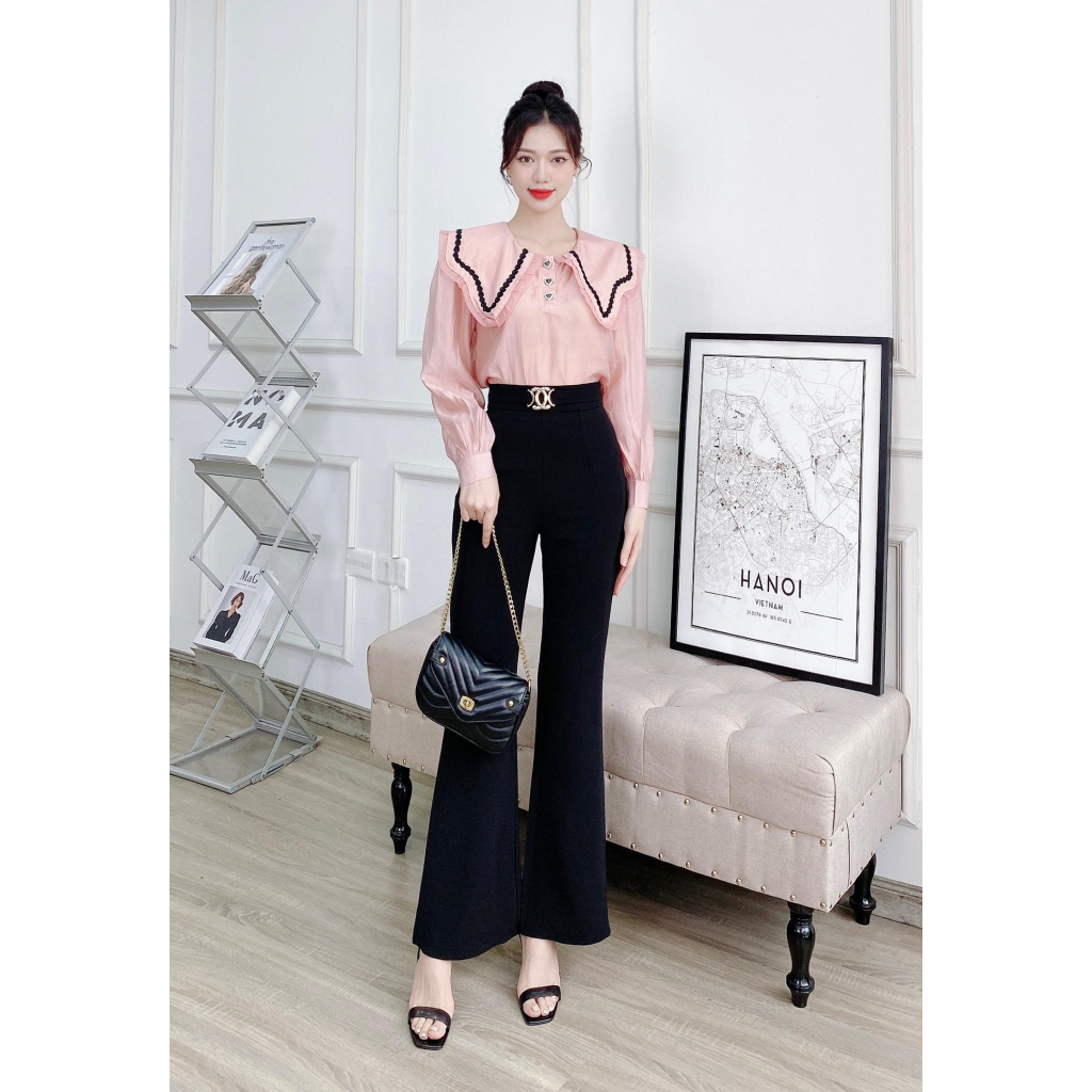 Quần ống loe Odelia, cạp cao cá tính - Q6843
