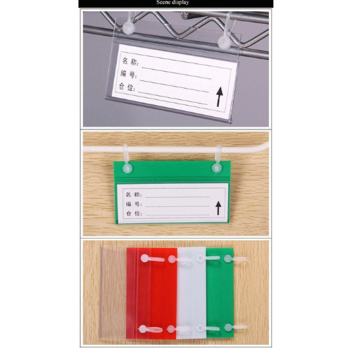 COMBO 10 -20 - 50 kẹp tem nhựa khuy bấm, tem cài hiển thị tên + giá chuyên dùng trong siêu thị, trưng bày sp