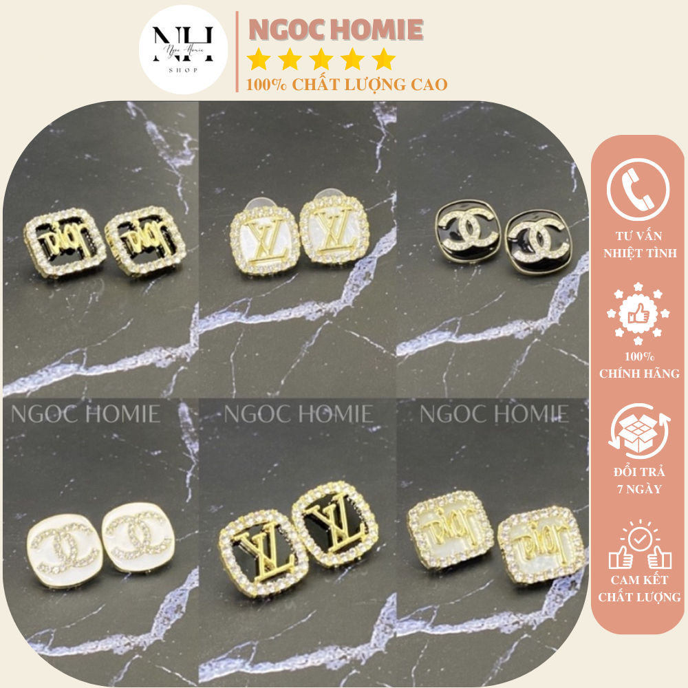 Khuyên tai hãng hình dáng vuông sang chảnh lịch sự thời trang