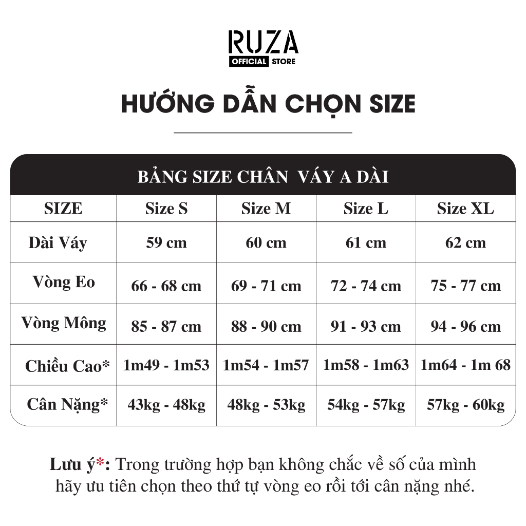 Chân váy nữ RUZA lụa lạnh chữ A dài màu đen dáng công sở thời trang VDC011