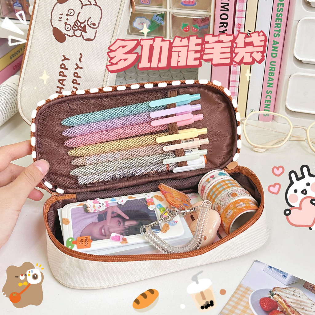 Túi đựng bút bằng vải siêu bền in hình gấu dễ thương