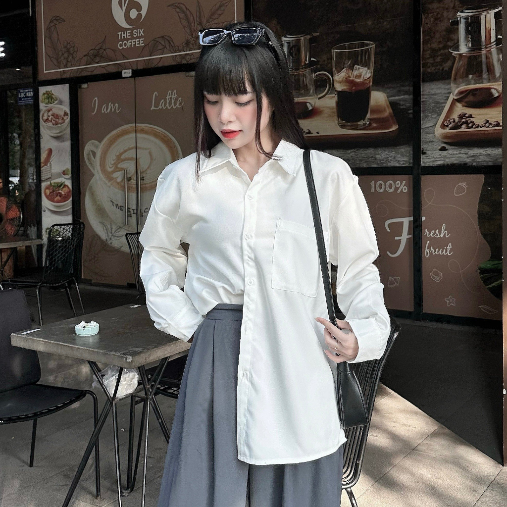 Áo Sơ Mi Nam Nữ Tay Dài Dáng Rộng Ulzzang Unisex Bomhouse