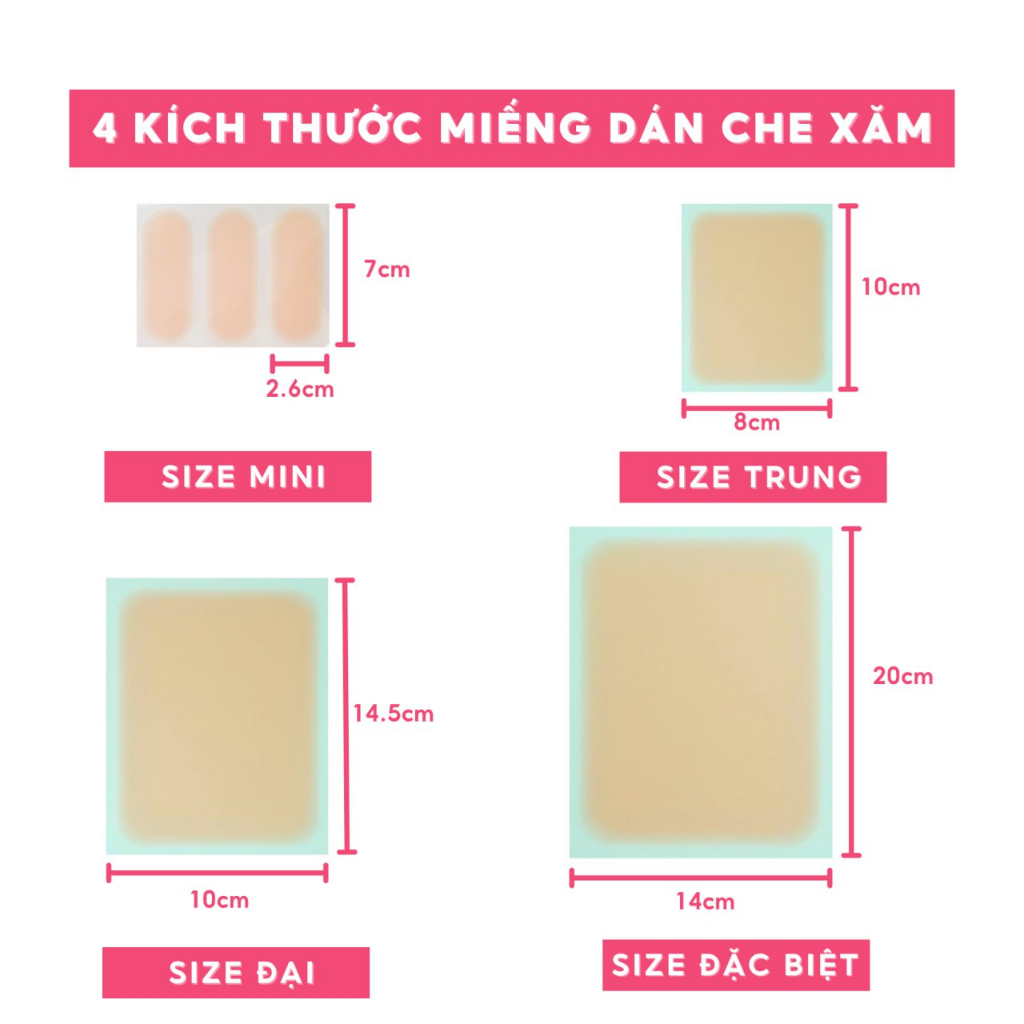 Miếng dán che khuyết điểm che hình xăm Nhật Bản Sakura size 10x14.5cm che sẹo xóa xăm che khuyết điểm đậm màu chống nước