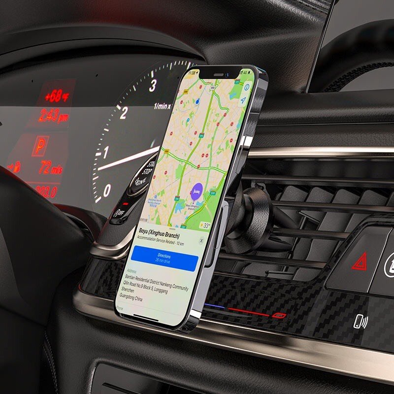 Đế hít điện thoại trên ô tô gắn cửa gió điều hòa Hoco lực hút nam châm mạnh dùng cho iphone samsung xiaomi