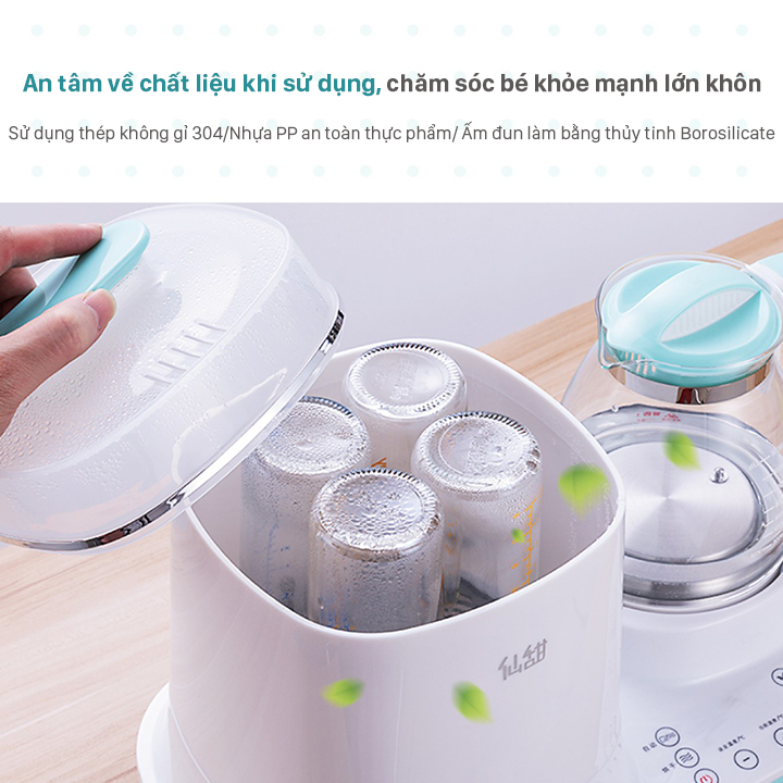 Máy Tiệt Trùng Sấy Khô Đa Năng, Máy Đun Nước Pha Sữa, Hâm Sữa, Sấy Khô Bình Sữa 6 In 1, Xiantian QZ-ZC11 - BH 12 Tháng