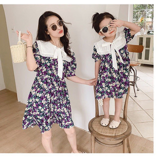 Set Áo đôi đầm mẹ và bé gái ❤️FREESHIP❤️ đồ đôi váy hoa mẹ và bé xinh xắn YAME Couple MB01