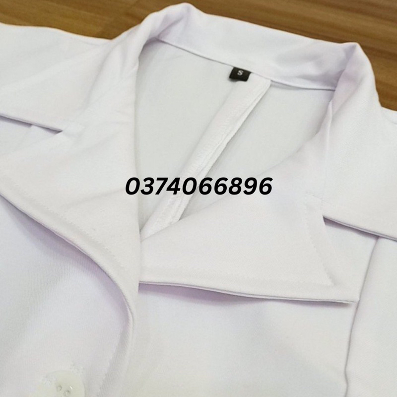 Áo Blouse Bác Sĩ Dài Tay Cao Cấp, Vải Cotton Dày Dặn - Dáng Dài Nam/Nữ - Đồng Phục Y Tế