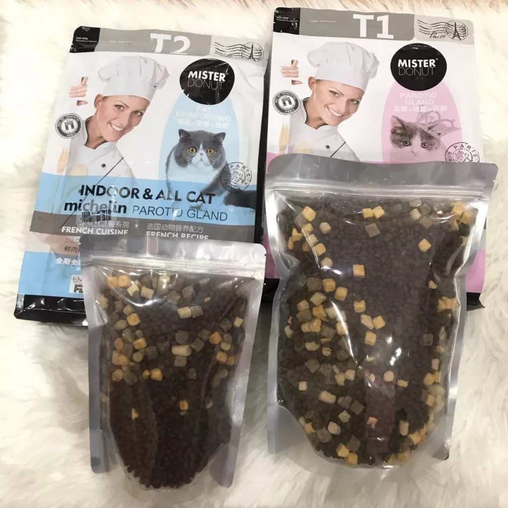 [1KG]Hạt Mister Donut T1 và T2 Dành cho mèo trưởng thành và mèo con