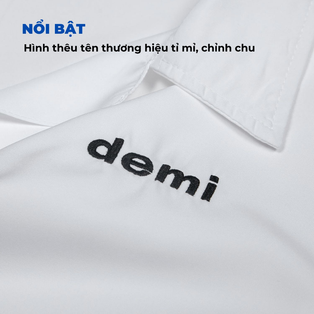 Áo sơ mi nam nữ local brand giá rẻ, sơ mi local brand tay ngắn form rộng màu trắng, đen, xanh lá DEMI | DE-S34 | BigBuy360 - bigbuy360.vn