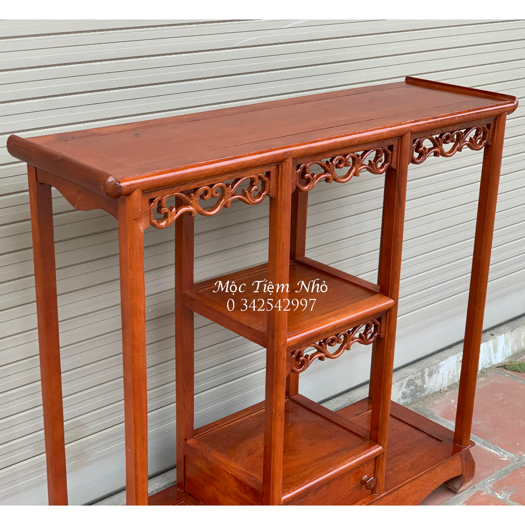 Kệ chữ nhật bày đồ trang trí phong thủy gỗ hương ngang 80 cao 87 sâu 25