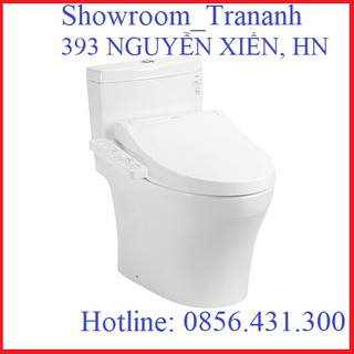 Bồn cầu toto ms889d kết hợp nắp điện tử/ nắp rửa cơ, bệt toto 1 khối két liền, công nghệ xả tornado, 2 nút nhấn.