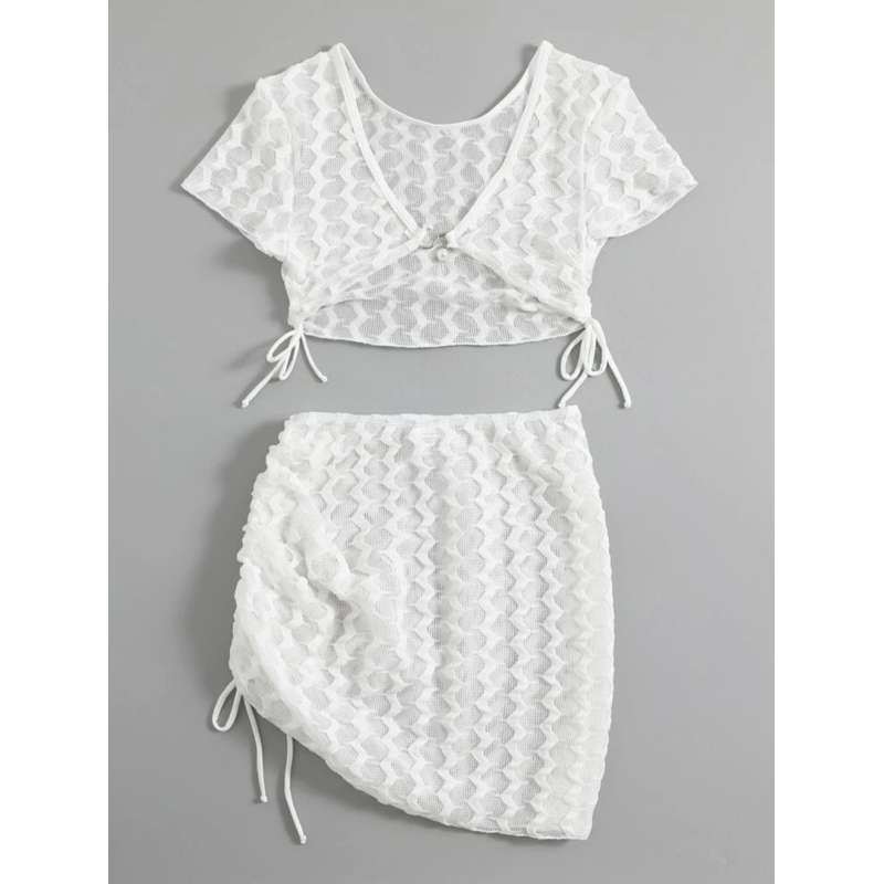 [ORDER SHEIN] Set Khoác Ngoài Đi Biển Thắt Nút