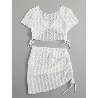 [ORDER SHEIN] Set Khoác Ngoài Đi Biển Thắt Nút