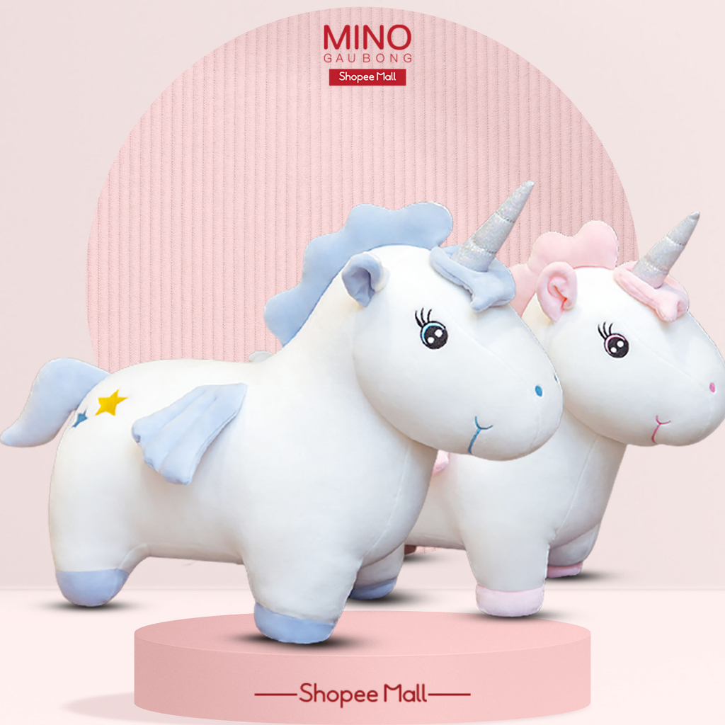 Gấu Bông Ngựa Pony 1 Sừng Phiên Bản Kỳ Lân Mới Size 50cm Mềm Mịn MINO STORE TH82