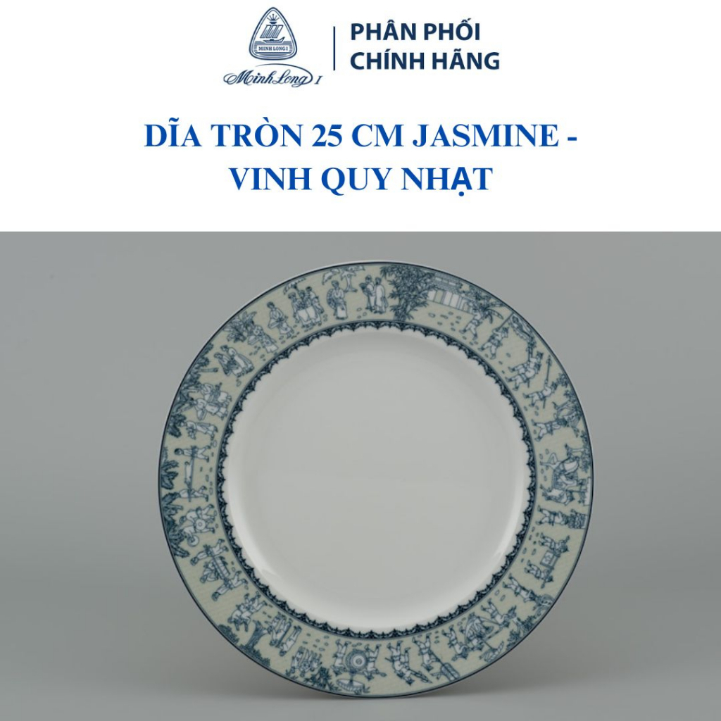 Dĩa tròn 25 cm Jasmine Vinh Quy Nhạt - Gốm sứ cao cấp Minh Long 1